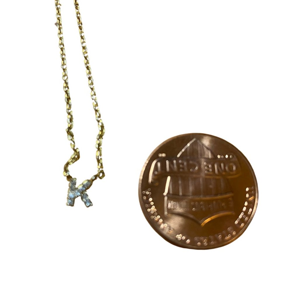 Tiny Diamond Accents Initial K Charm Connected To… - image 4